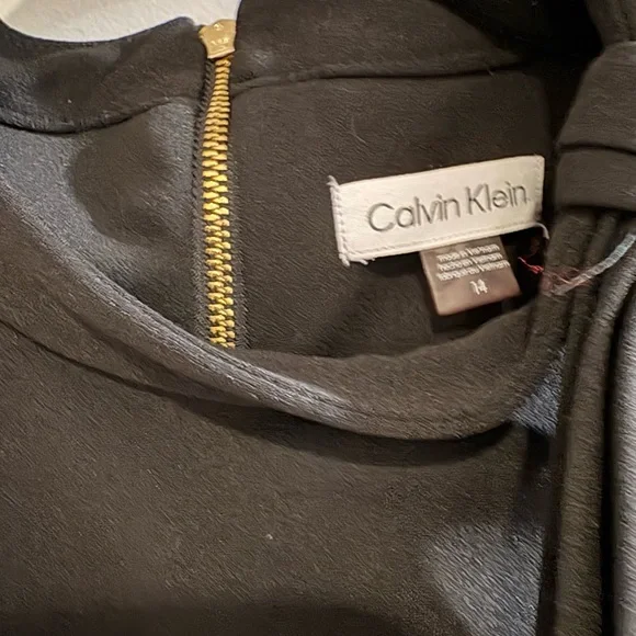 Calvin Klein Black Midi Sheath Cocktail Dress | Needs Hem Fixed | Fire Sale - Picture 2 of 6